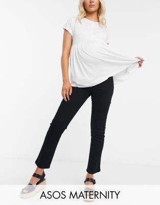 фото Черные джинсы-сигареты с завышенной талией asos design maternity-черный asos maternity