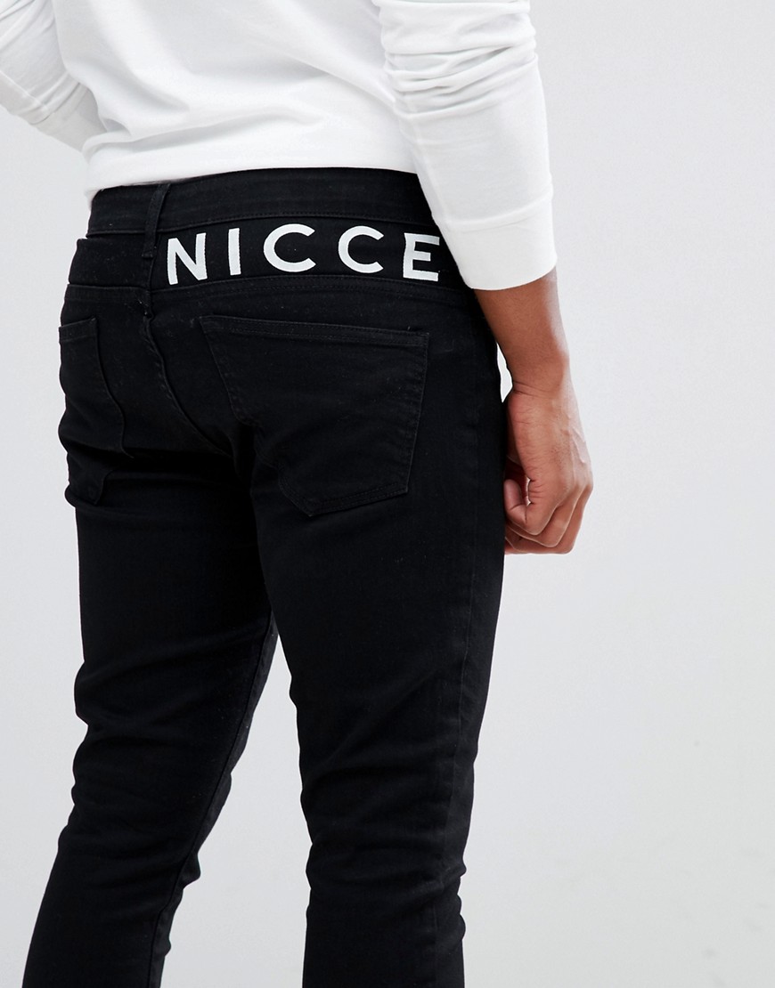 фото Черные джинсы скинни с логотипом nicce-черный