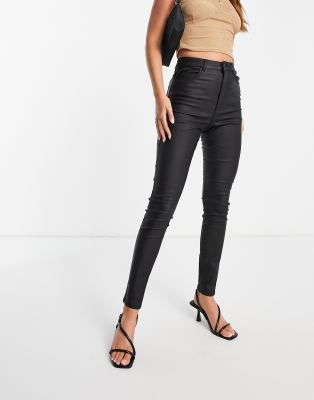  Черные джинсы скинни с покрытием Vero Moda-Черный цвет