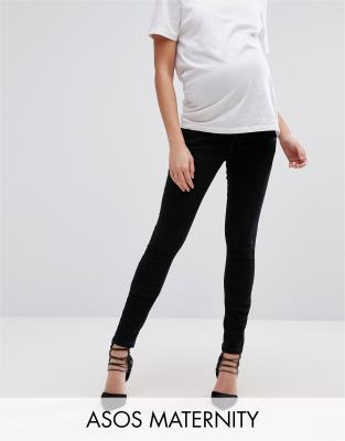 фото Черные джинсы скинни с посадкой под животом asos design maternity-черный asos maternity