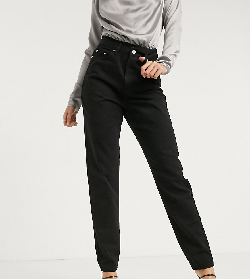 фото Черные джинсы в винтажном стиле из переработанного денима с завышенной талией missguided tall riot-черный