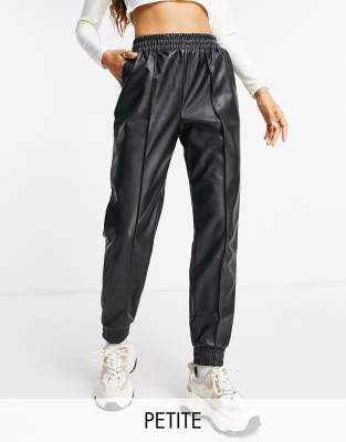 Брюки для миниатюрных Черные джоггеры из искусственной кожи Threadbare Petite Eyal-Черный цвет
