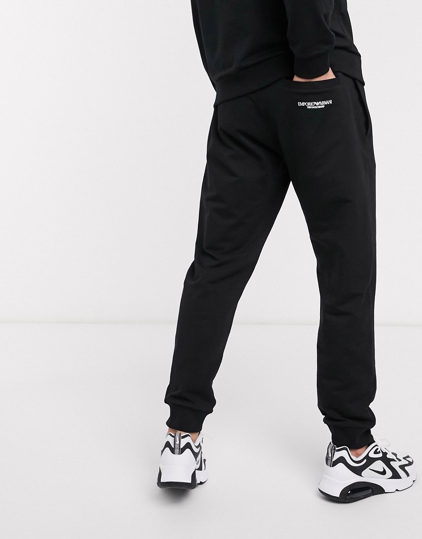 фото Черные джоггеры с затягивающимся шнурком и логотипом emporio armani-черный