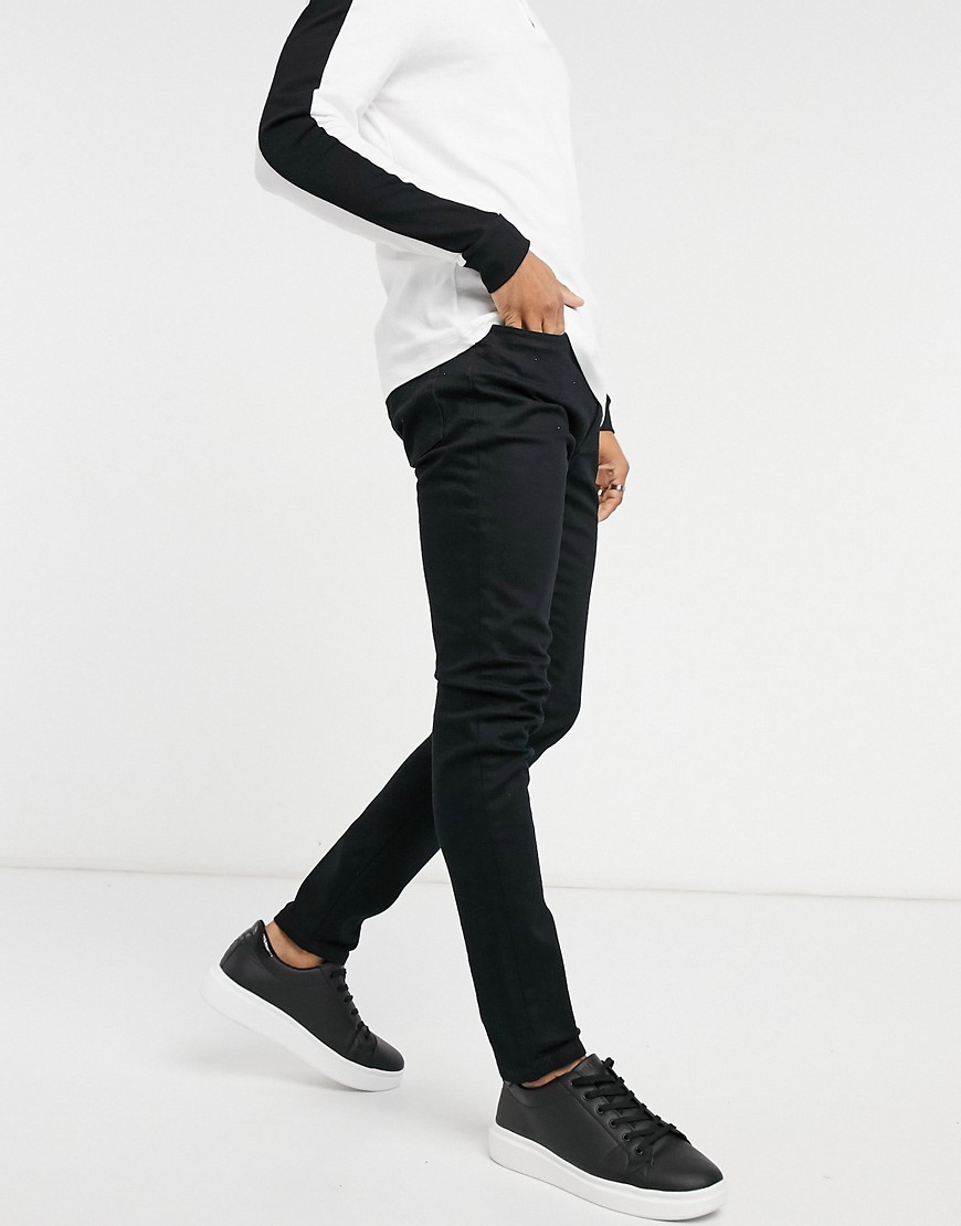 фото Черные эластичные джинсы зауженного кроя из смесового органического хлопка topman-черный