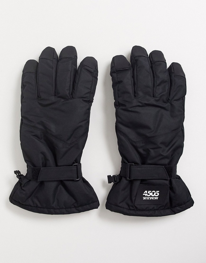 фото Черные горнолыжные перчатки asos 4505-черный