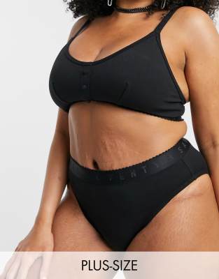 фото Черные хлопковые трусы с логотипом savage x fenty plus size-черный