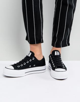 фото Черные кеды на платформе converse chuck taylor all star ox-черный