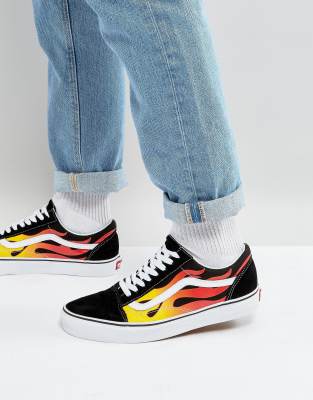 vans with flames on them