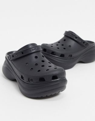 crocs black platform