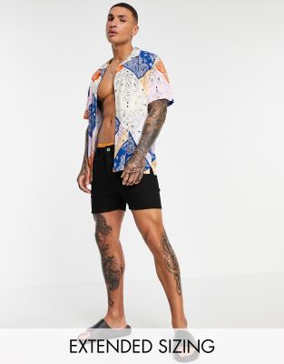  Черные короткие джинсовые шорты скинни ASOS DESIGN-Черный цвет