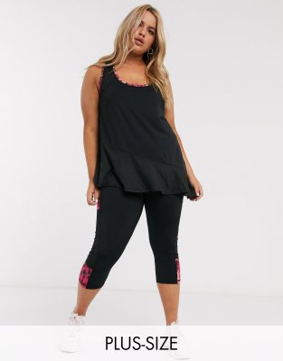 фото Черные короткие леггинсы simply be activewear-черный