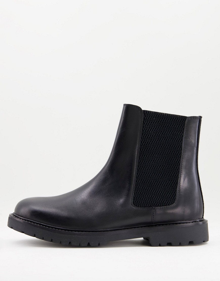 фото Черные кожаные ботинки челси h by hudson-черный цвет