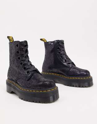 фото Черные кожаные ботинки dr martens-черный