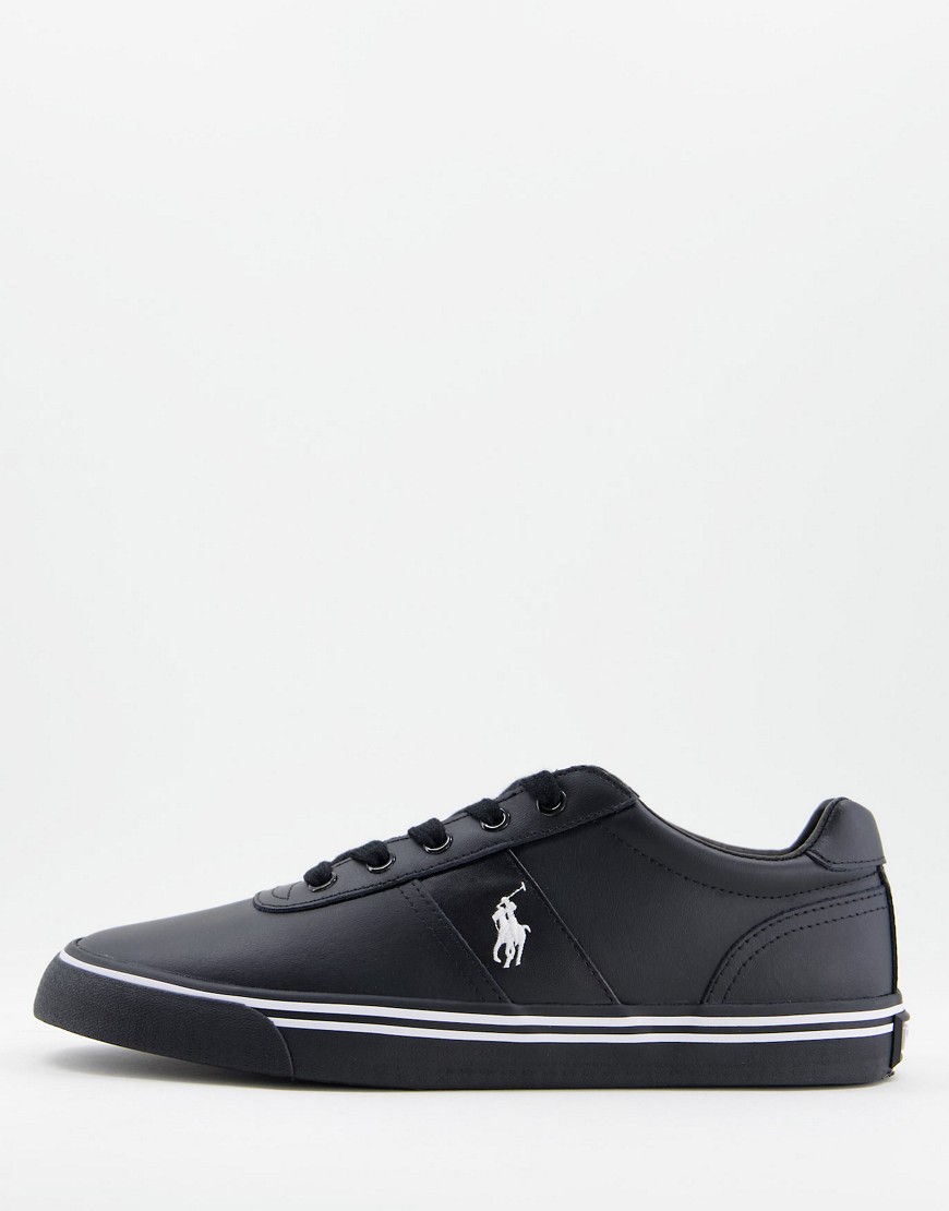 Черные кожаные кроссовки с логотипом игрока в поло Hanford-Черный цвет Polo Ralph Lauren 104703343