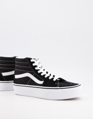 фото Черные кроссовки на платформе vans sk8-hi platforms 2.0-черный цвет