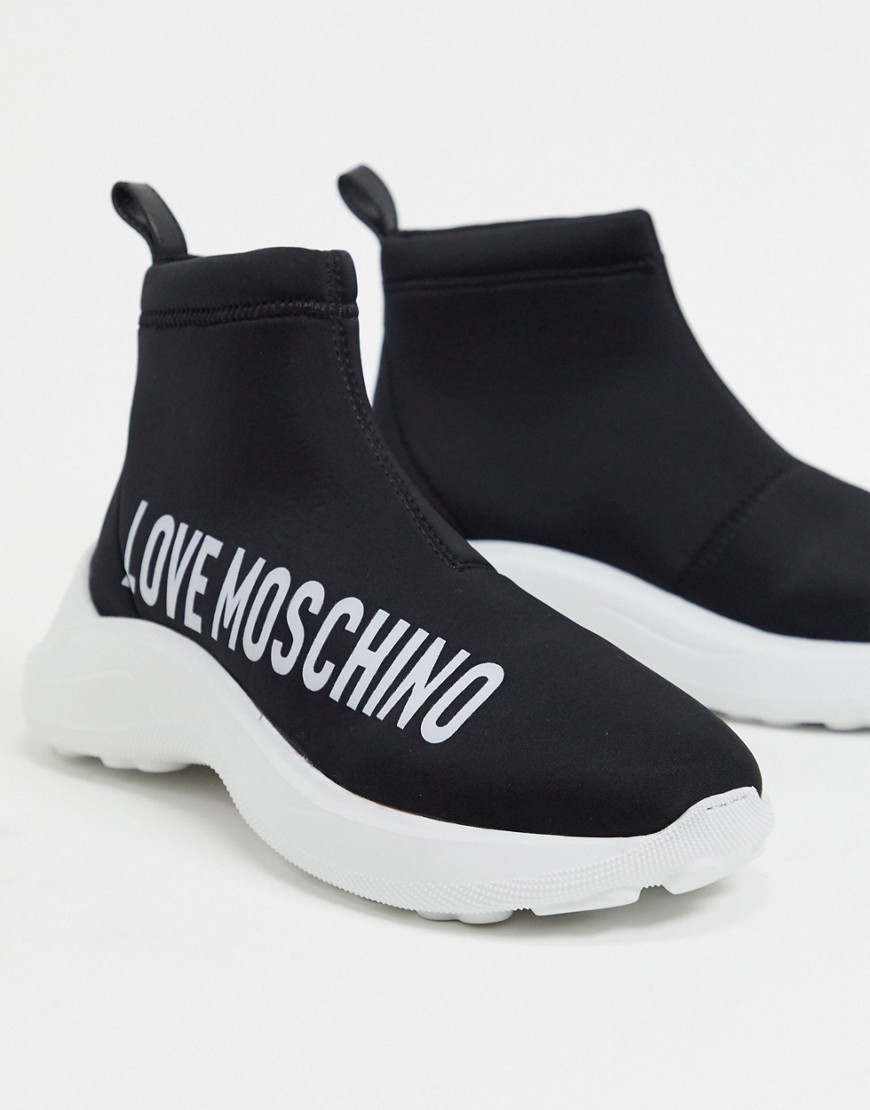 Черные кроссовки с логотипом -Черный Love Moschino 10581304