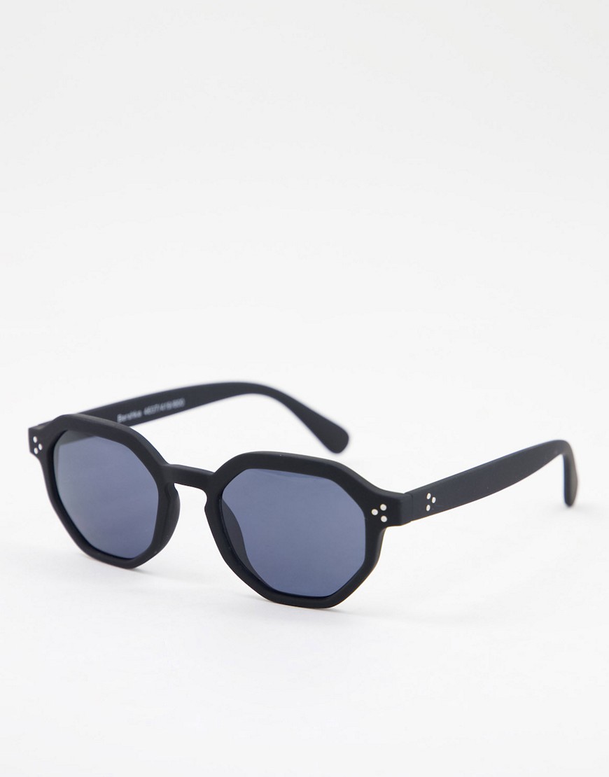Черные круглые солнцезащитные очки Bershka-Черный