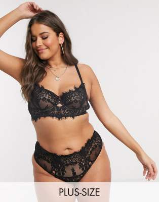 фото Черные кружевные трусы с завышенной талией ann summers curve fearless-черный