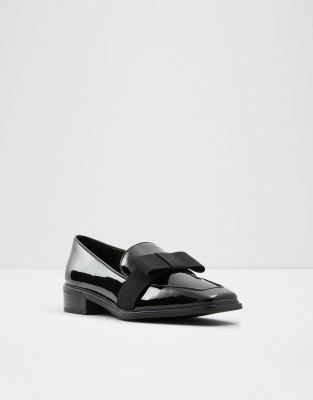 Туфли для офиса  Asos Черные лакированные лоферы с бантами ALDO Hairalle-Черный цвет