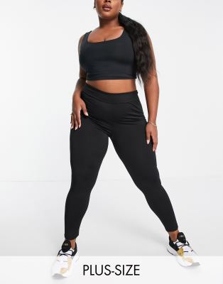 Черные леггинсы для занятий спортом Threadbare Fitness plus-Черный цвет