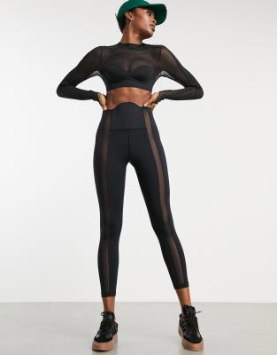 Черные леггинсы со вставками из сетки adidas x Ivy Park-Черный