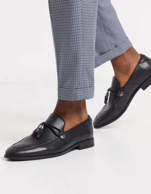 Строгие туфли Черные лоферы из искусственной кожи с кисточками ASOS DESIGN-Черный цвет
