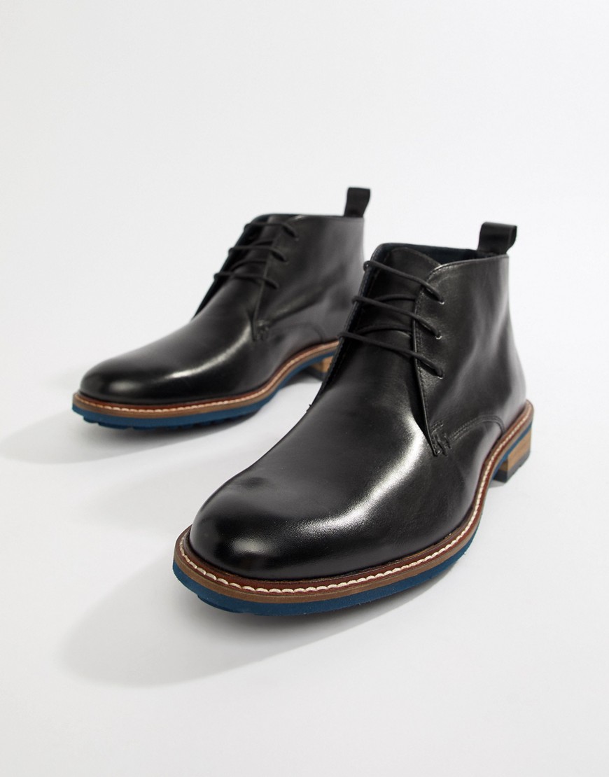 фото Черные массивные ботинки со шнуровкой silver street-черный