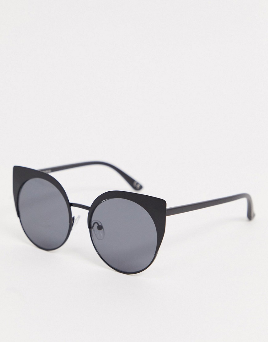 фото Черные матовые солнцезащитные очки "кошачий глаз" asos design-черный