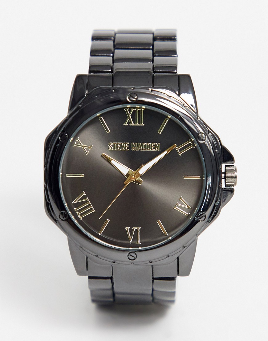 фото Черные мужские часы-браслет steve madden-черный