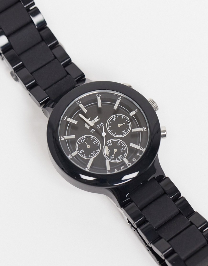 фото Черные мужские часы с круглым циферблатом и металлической отделкой lacoste borneo-черный цвет