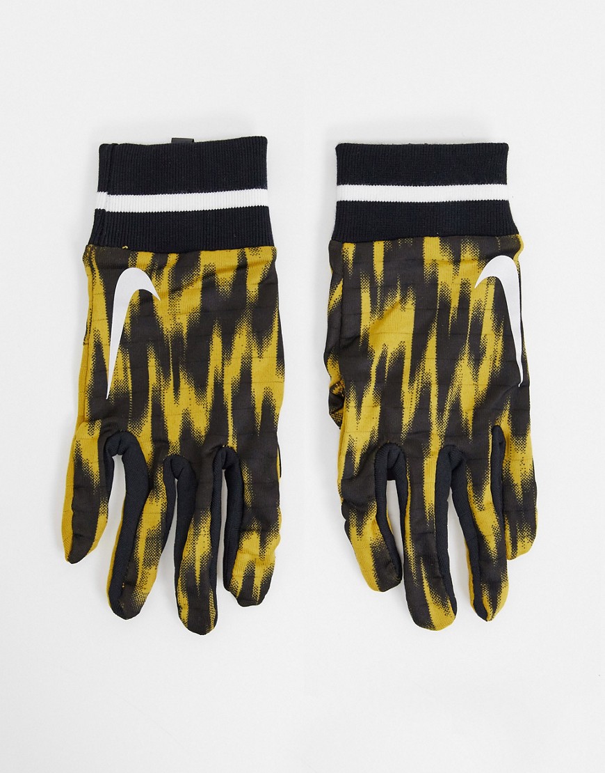 фото Черные мужские перчатки для бега с принтом nike wild run sphere-черный цвет