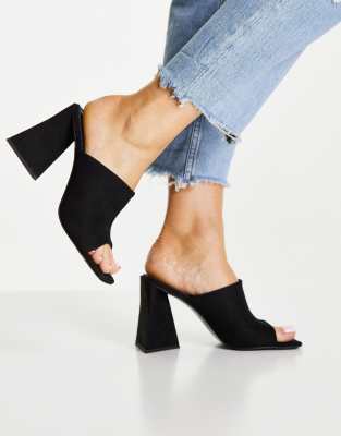 Черные мюли на каблуке ASOS DESIGN Nyla-Черный цвет