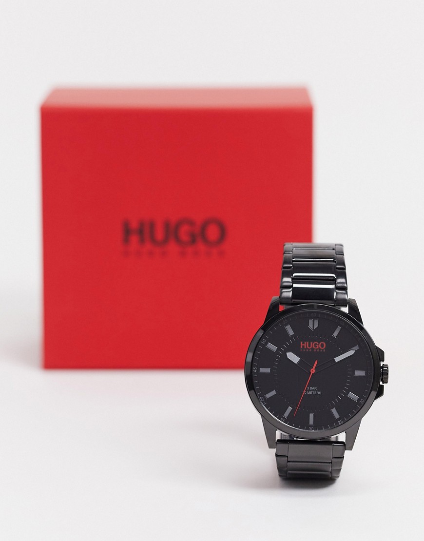 фото Черные наручные часы с браслетом hugo 1530187-черный