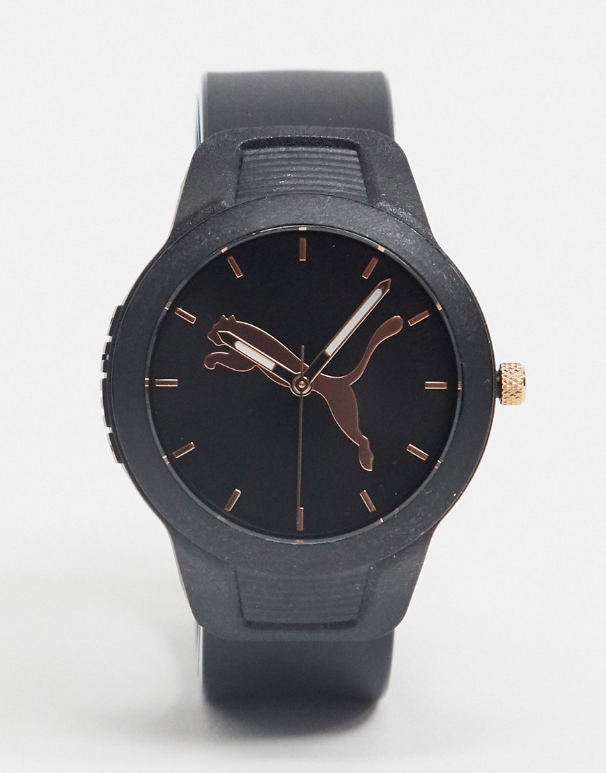 фото Черные наручные часы с логотипом puma p1006-черный