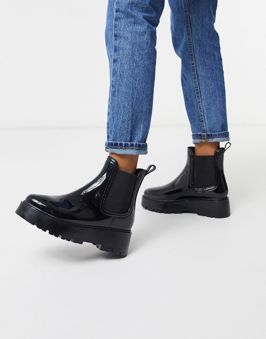 фото Черные непромокаемые ботинки челси asos design-черный