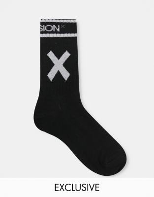 Носки и гольфы Черные носки COLLUSION Unisex-Черный цвет