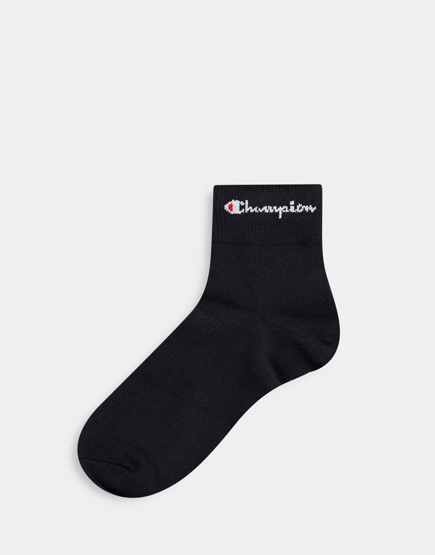 фото Черные носки до щиколотки с логотипом champion-черный