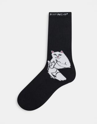 фото Черные носки ripndip lord nermal-черный цвет rip n dip