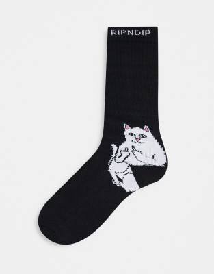 фото Черные носки ripndip lord nermal-черный цвет rip n dip