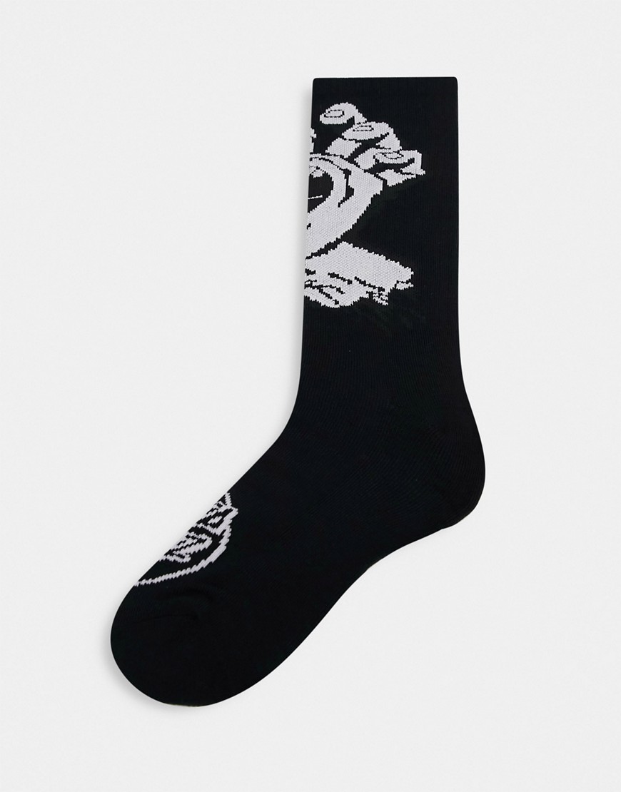 Черные носки с белым принтом «кричащая рука» -Черный Santa Cruz 11607671