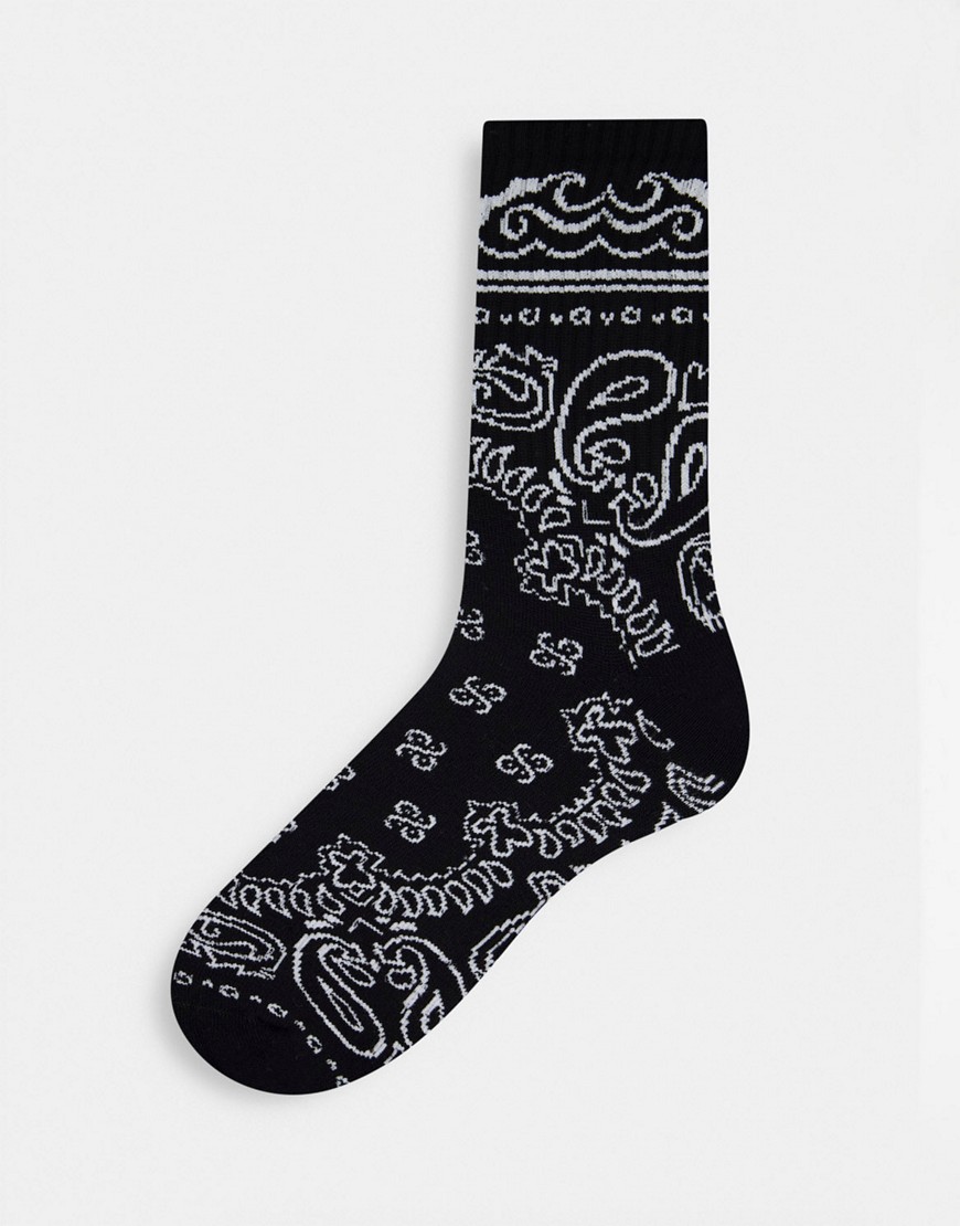 Черные носки с узором пейсли -Черный цвет Topman 106783432