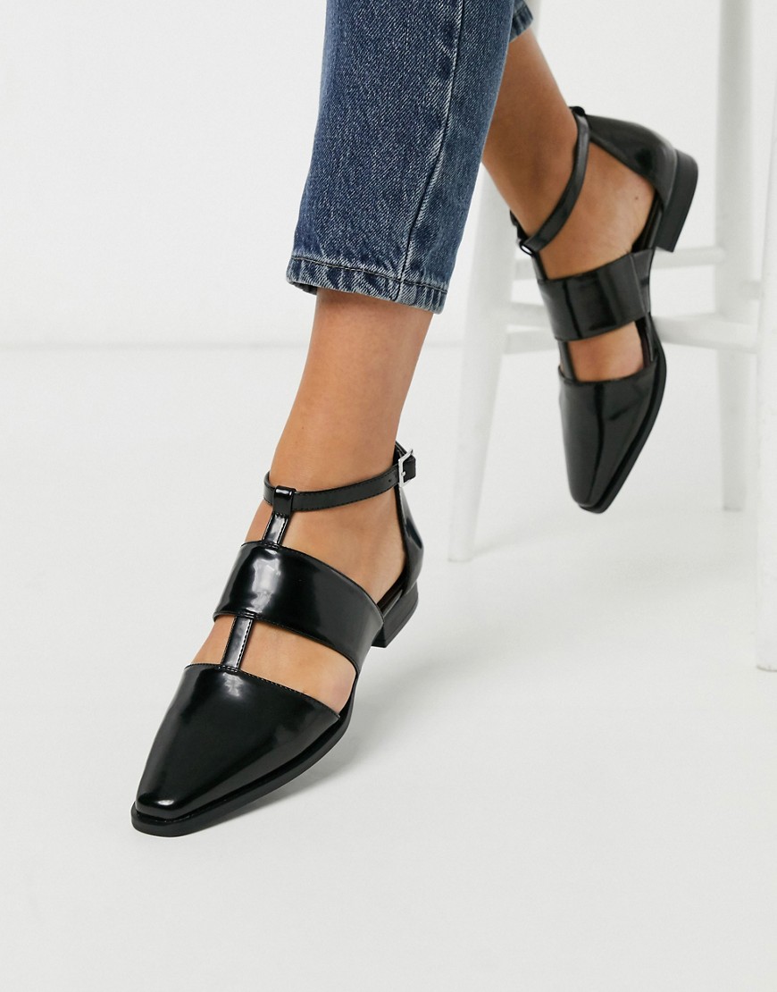 фото Черные остроносые туфли asos design-черный