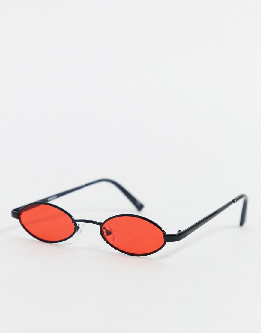 фото Черные овальные очки с красными стеклами asos design-красный