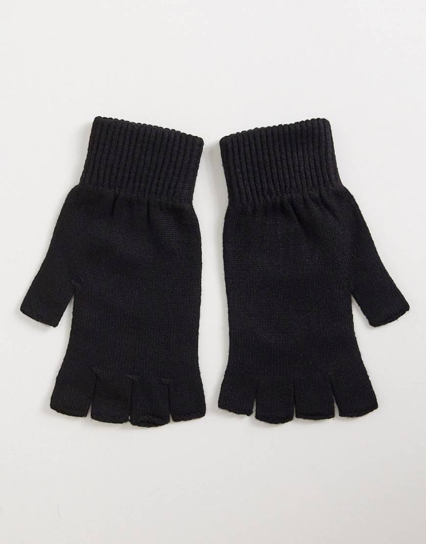 фото Черные перчатки без пальцев asos design-зеленый цвет