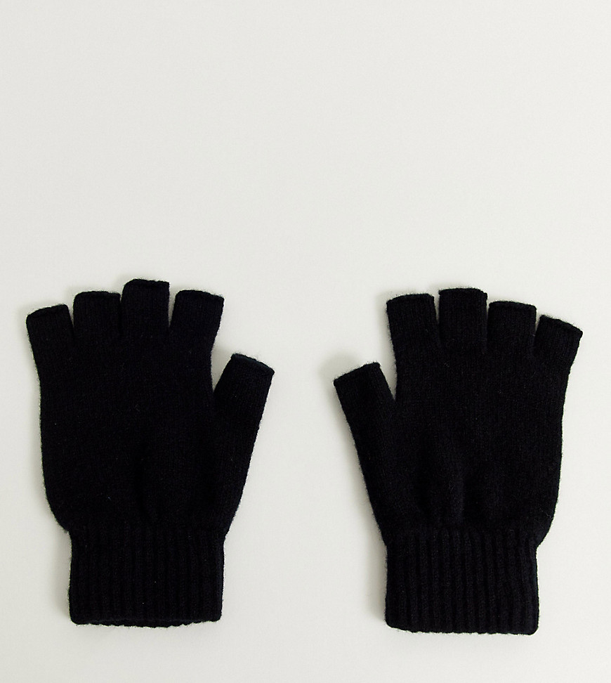 фото Черные перчатки без пальцев из овечьей шерсти glen lossie-серый