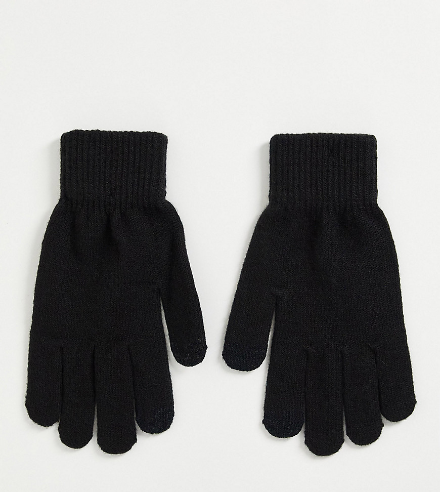 фото Черные перчатки для сенсорных экранов my accessories london-черный цвет