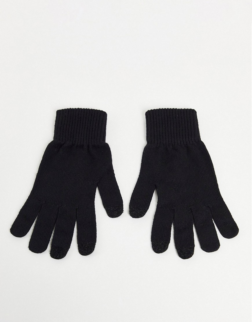 фото Черные перчатки для сенсорных гаджетов asos design-черный