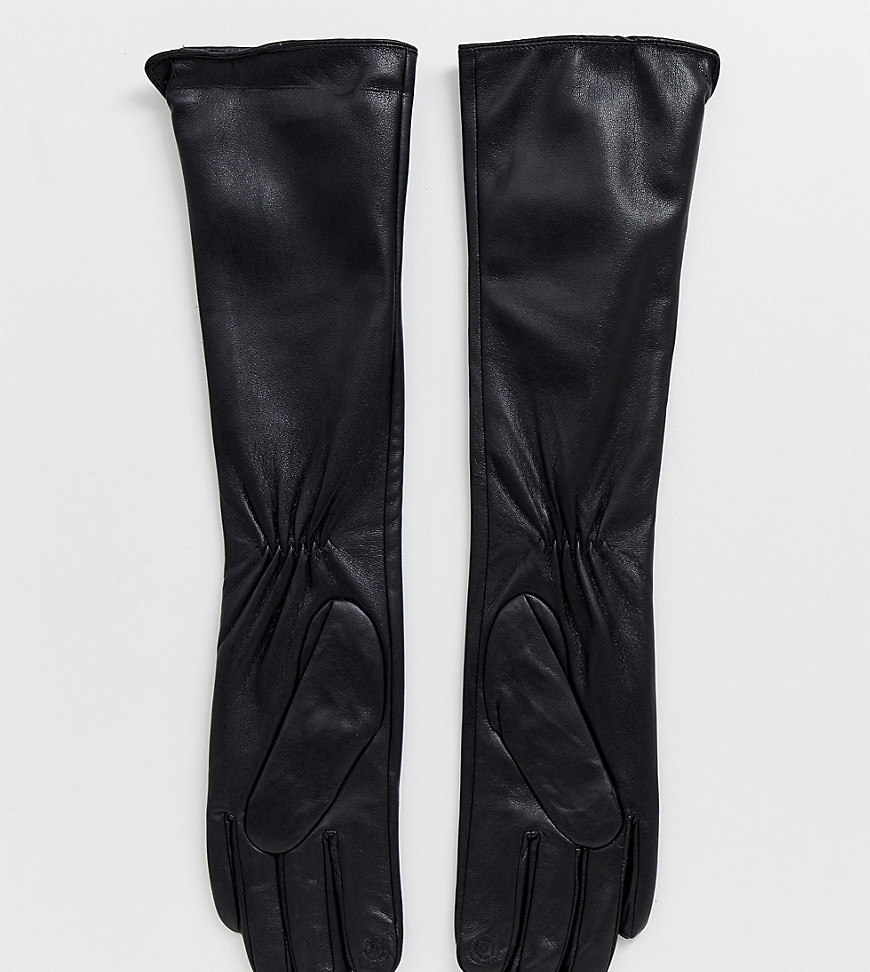 фото Черные перчатки из искусственной кожи для сенсорных гаджетов my accessories-черный