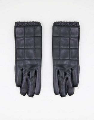 фото Черные перчатки из искусственной кожи svnx-черный цвет