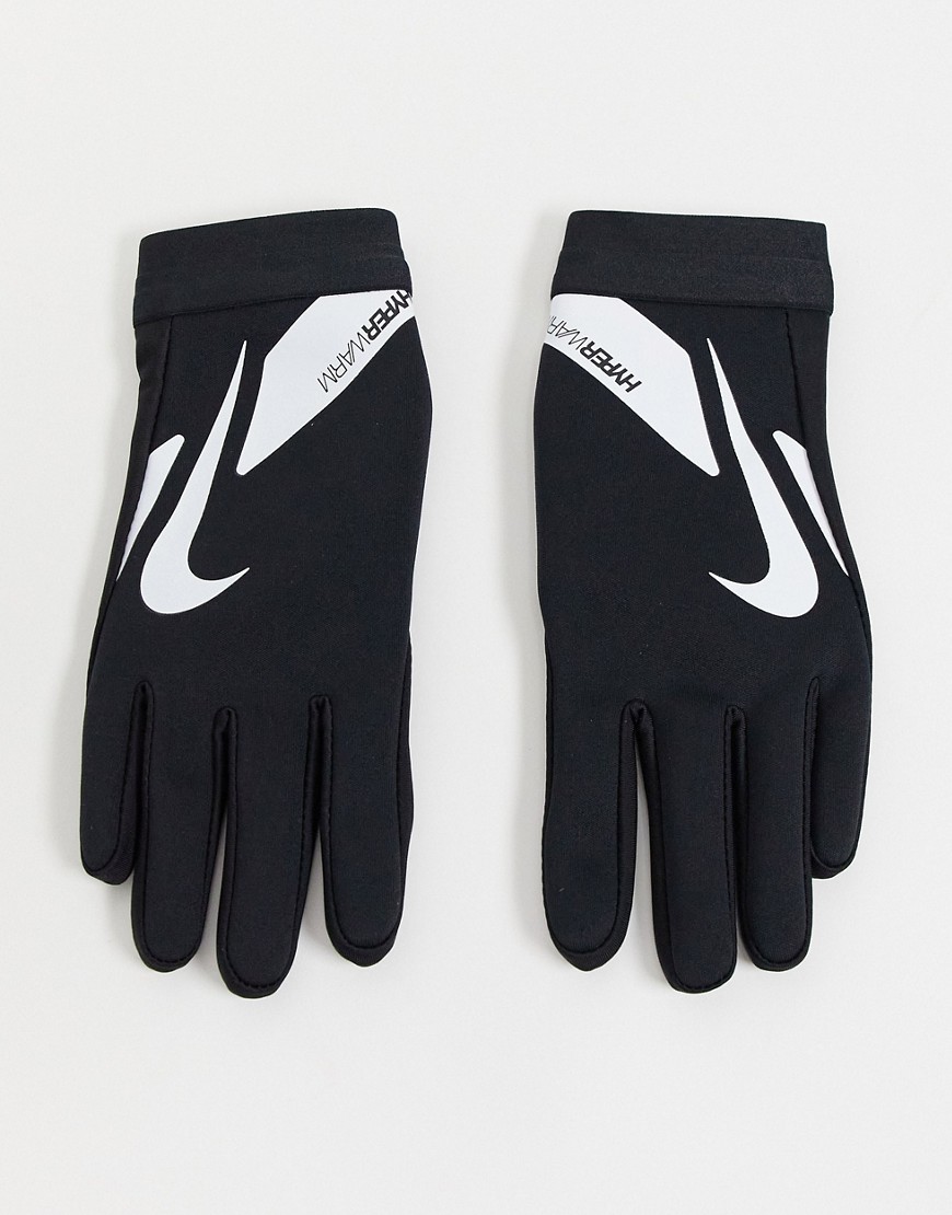 фото Черные перчатки nike football-черный цвет